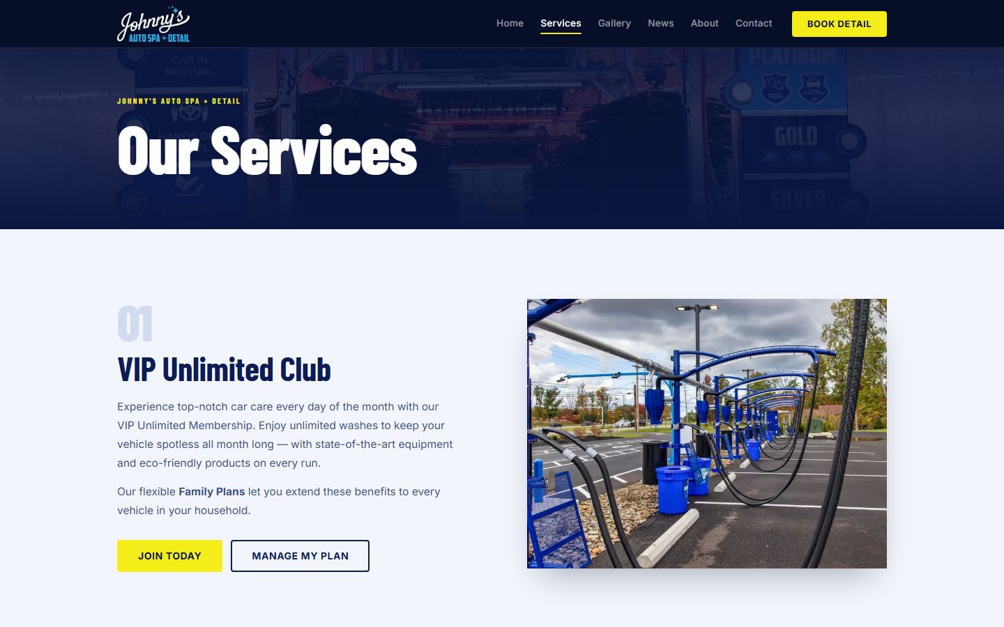 The Johnny&rsquo;s Auto Spa + Detail services page